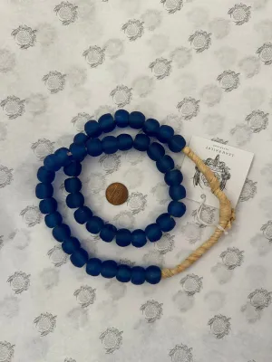 14mm Teal Blue Recycled Glass Beads 