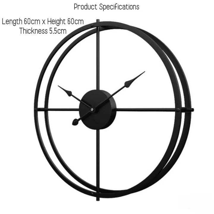 18 Inch black  Wall clock