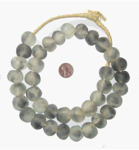 18mm Grey Mist Recycled Glass Beads 
