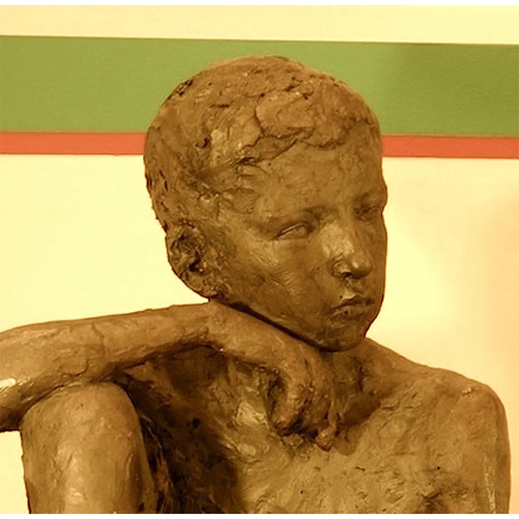 1930s Antique Lifesize Brother and Sister Sculptures in Bronze Finish