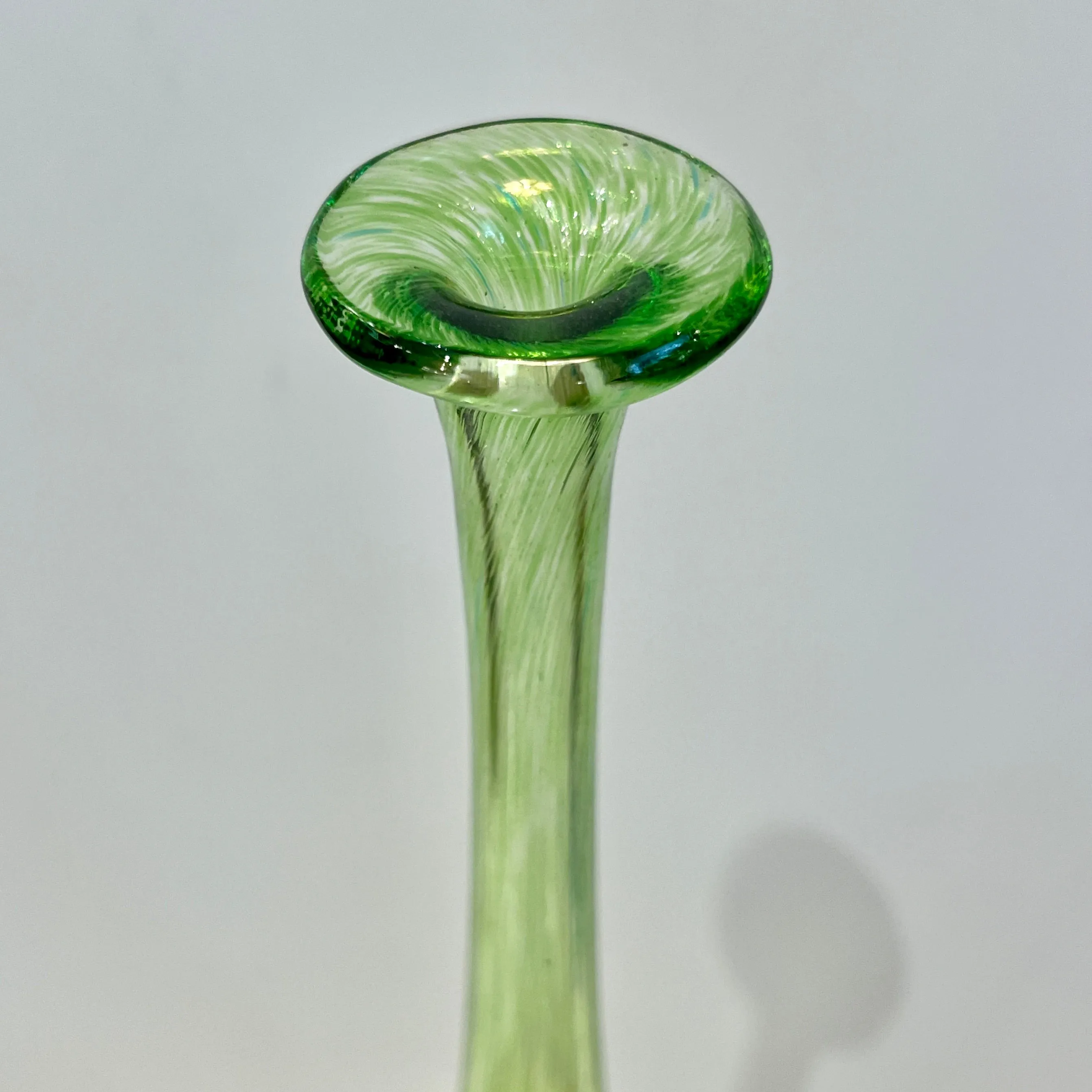 1970s Bertil Vallien Swedish Purple Green Yellow Art Glass Vase for Kosta Boda