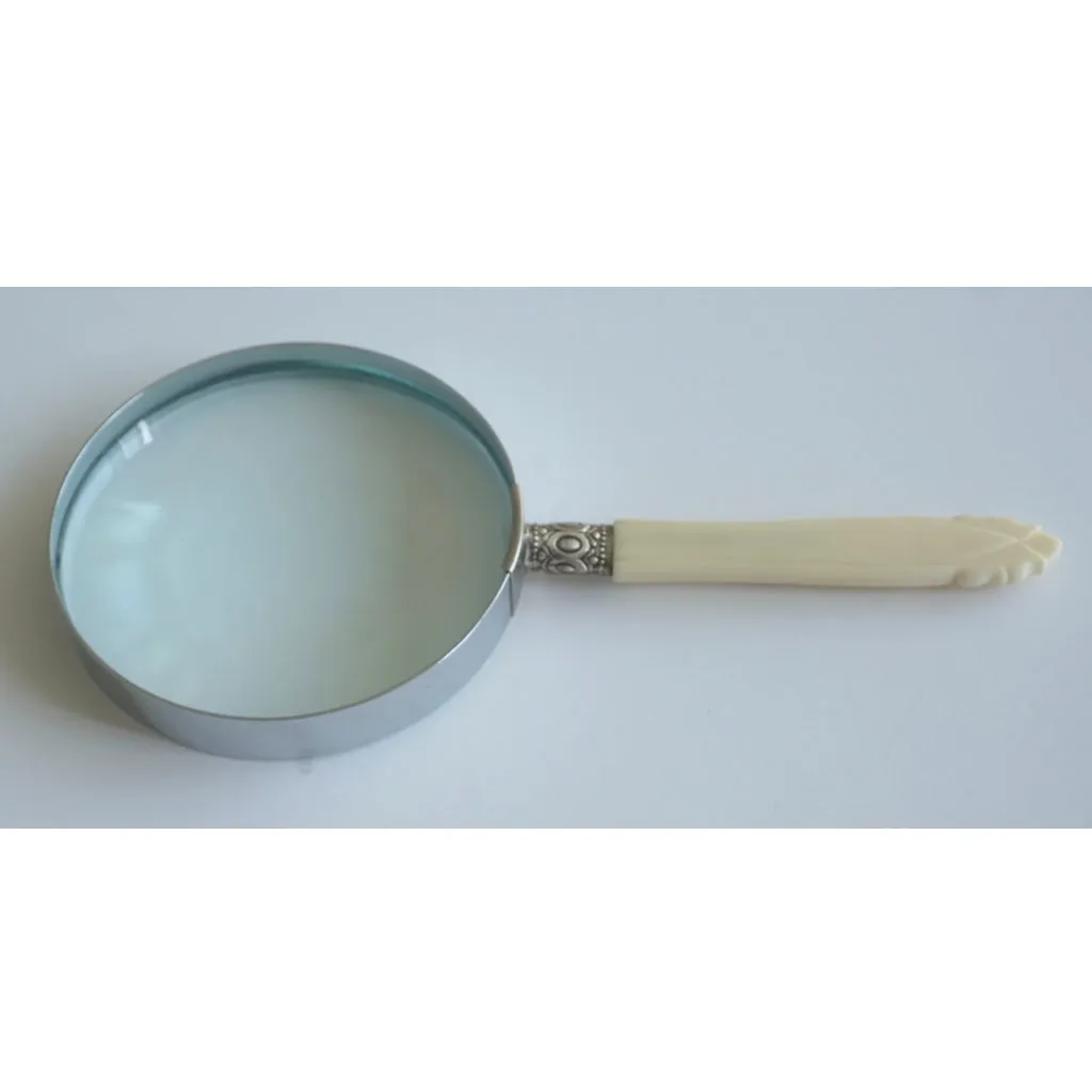 1970s English Magnifying Glass and Letter Opener Desk Set with Bone Handles