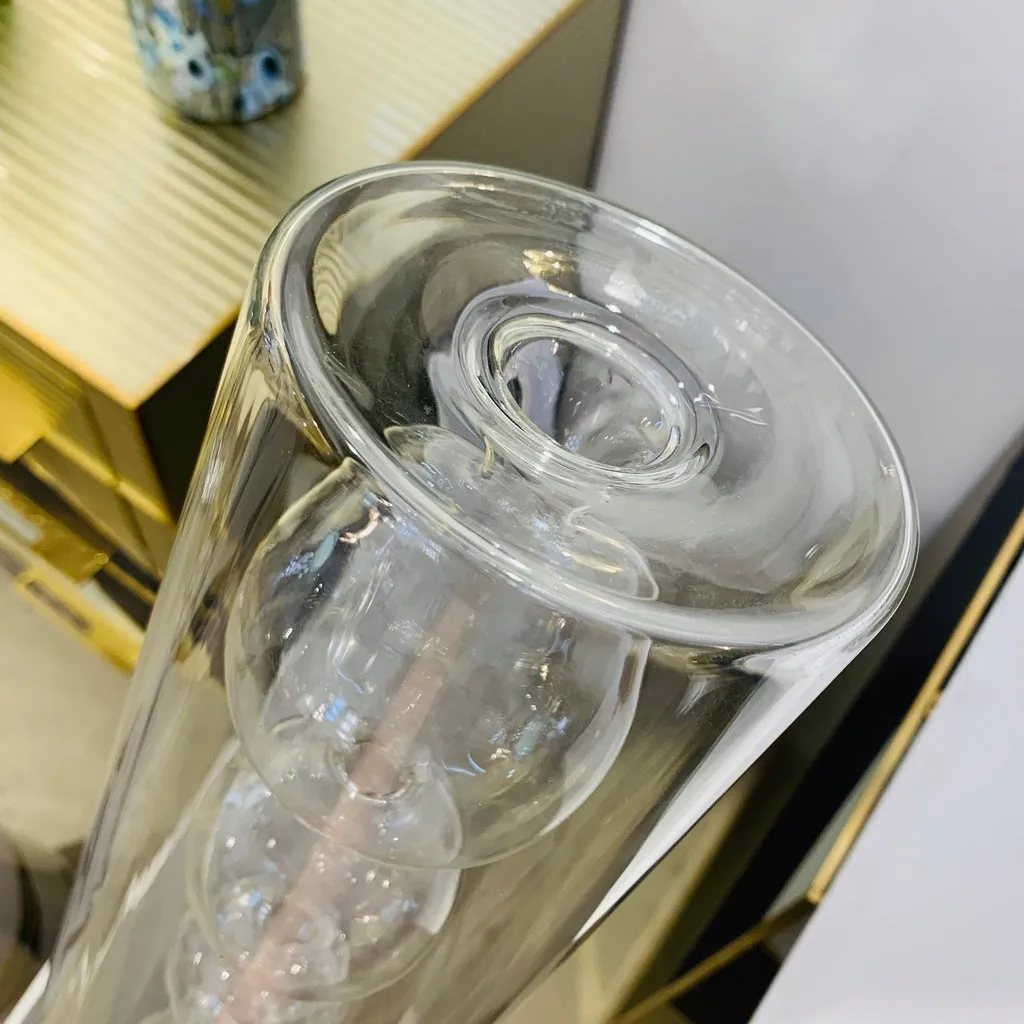 1970s Leucos Italian Design Crystal Clear Murano Glass Candleholder or Vase