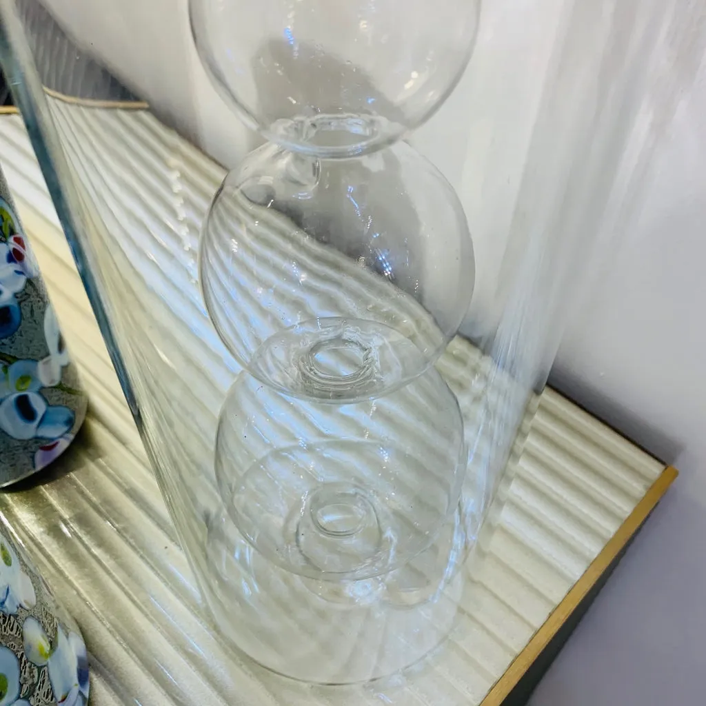 1970s Leucos Italian Design Crystal Clear Murano Glass Candleholder or Vase