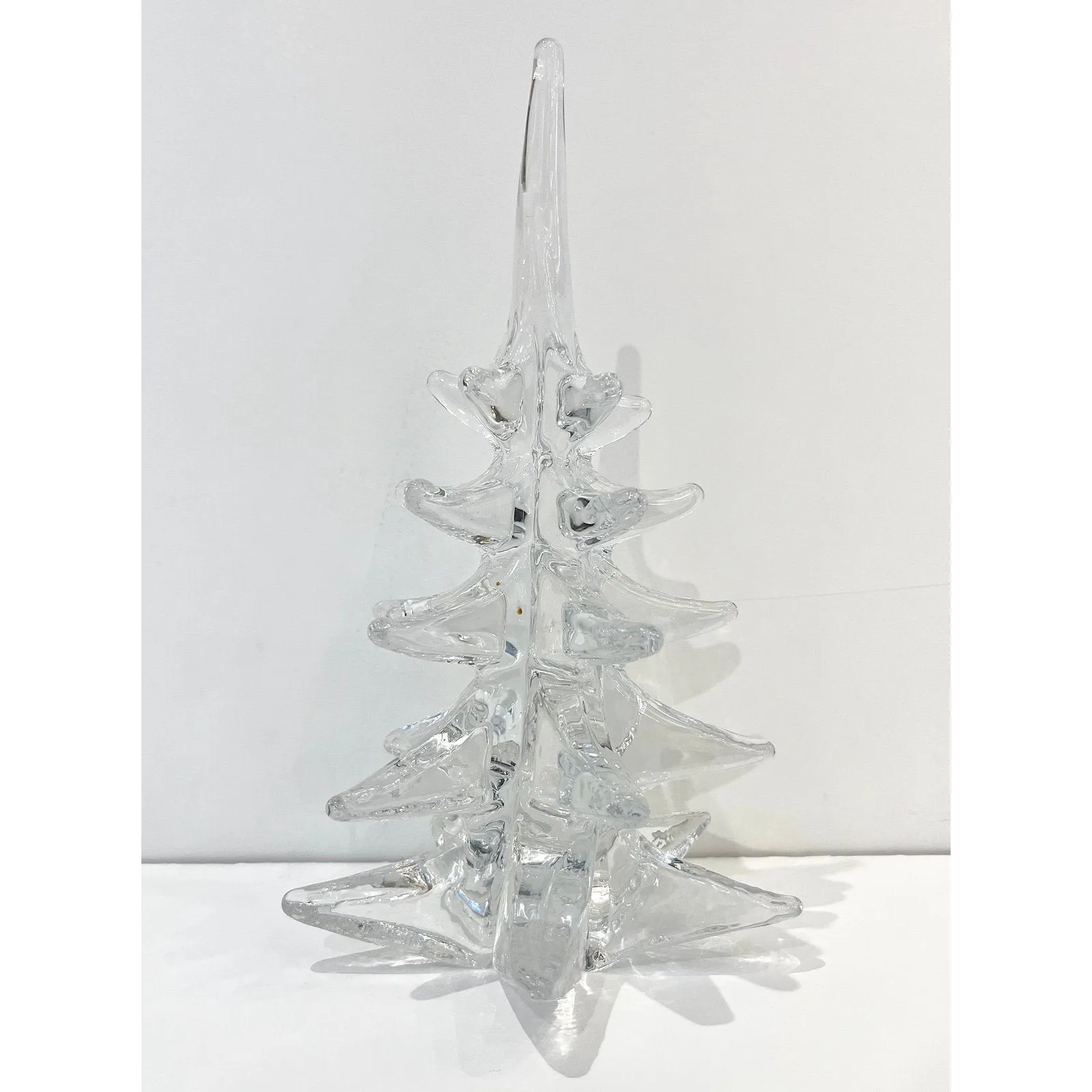 1970s Sweden Vintage FM Ronneby Tall Crystal Glass Tree Modernist Sculpture
