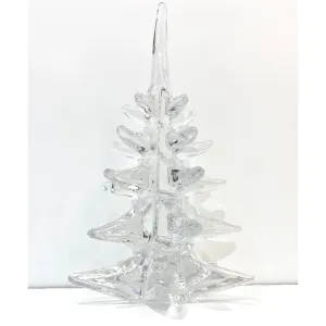 1970s Sweden Vintage FM Ronneby Tall Crystal Glass Tree Modernist Sculpture 