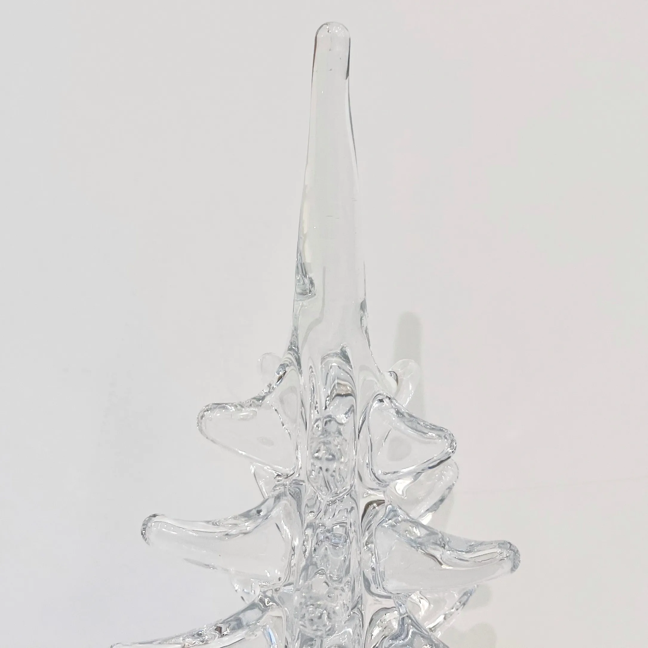 1970s Sweden Vintage FM Ronneby Tall Crystal Glass Tree Modernist Sculpture