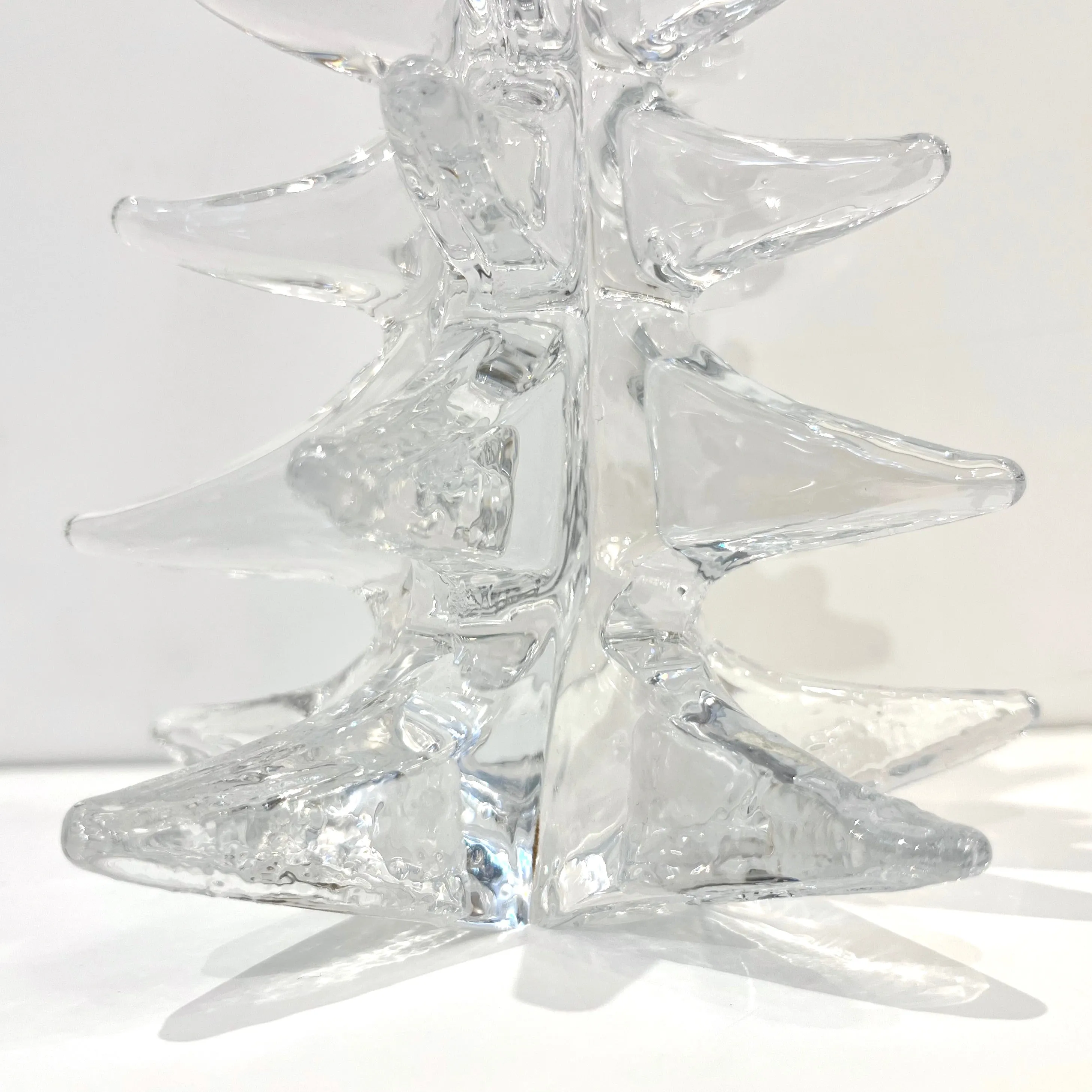 1970s Sweden Vintage FM Ronneby Tall Crystal Glass Tree Modernist Sculpture