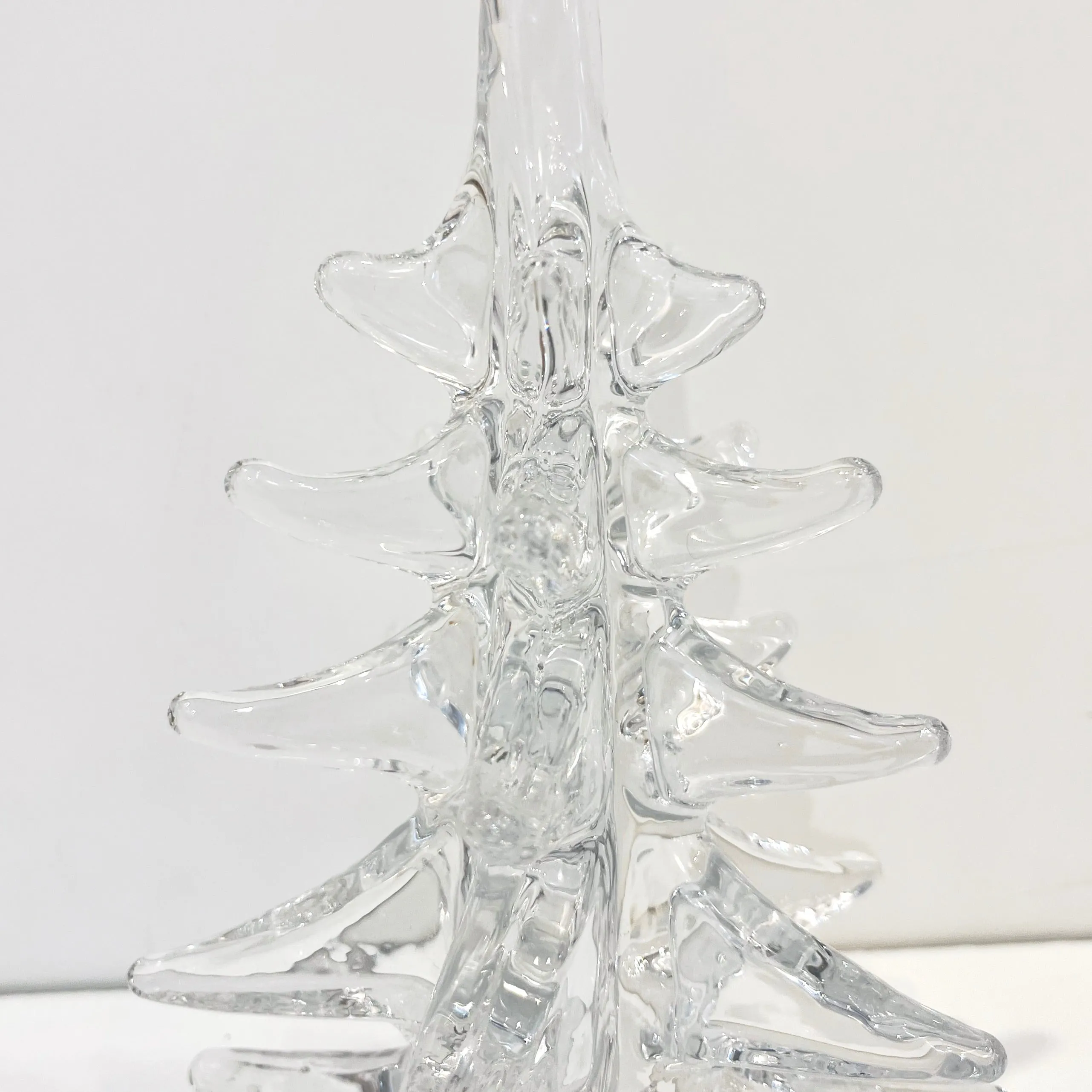 1970s Sweden Vintage FM Ronneby Tall Crystal Glass Tree Modernist Sculpture
