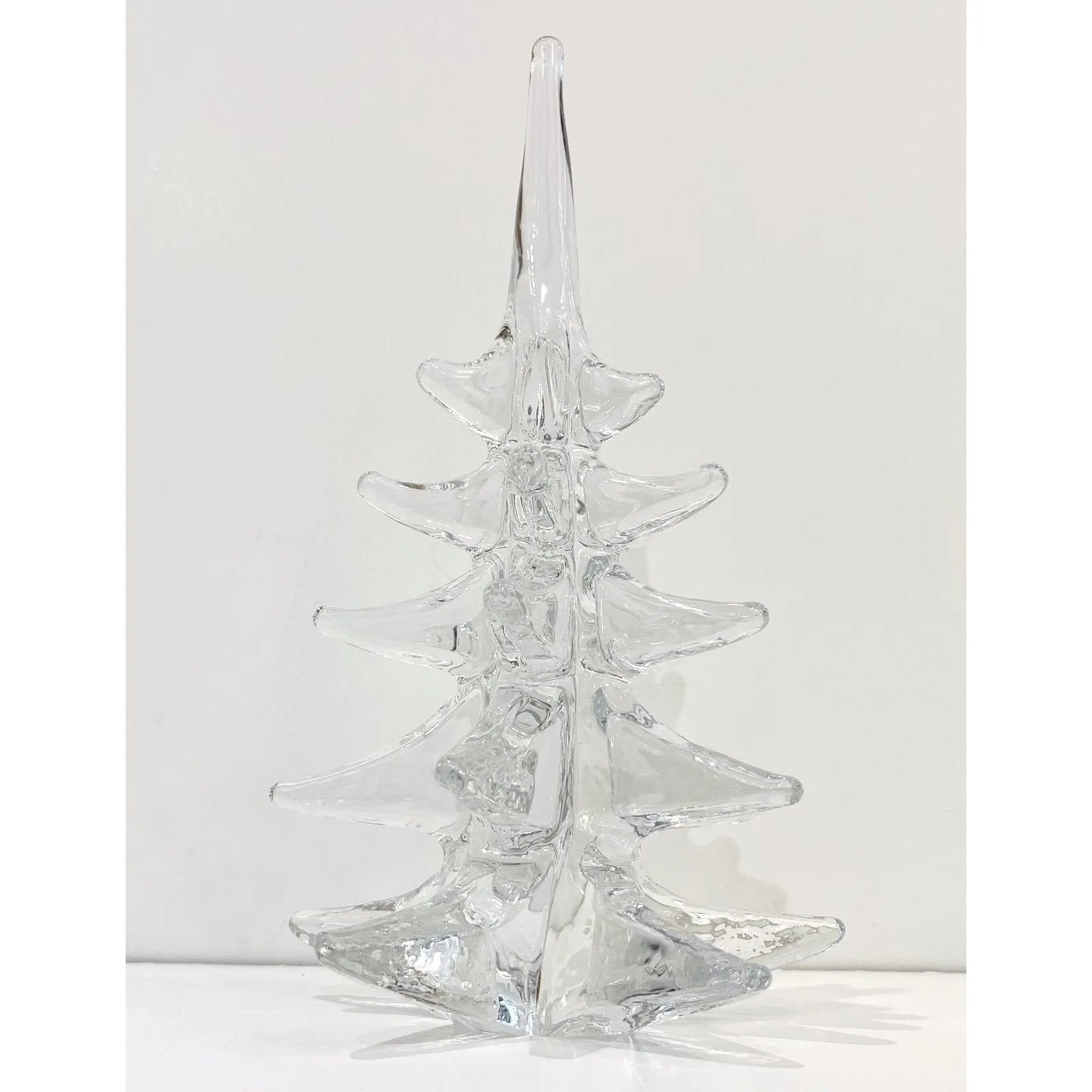 1970s Sweden Vintage FM Ronneby Tall Crystal Glass Tree Modernist Sculpture