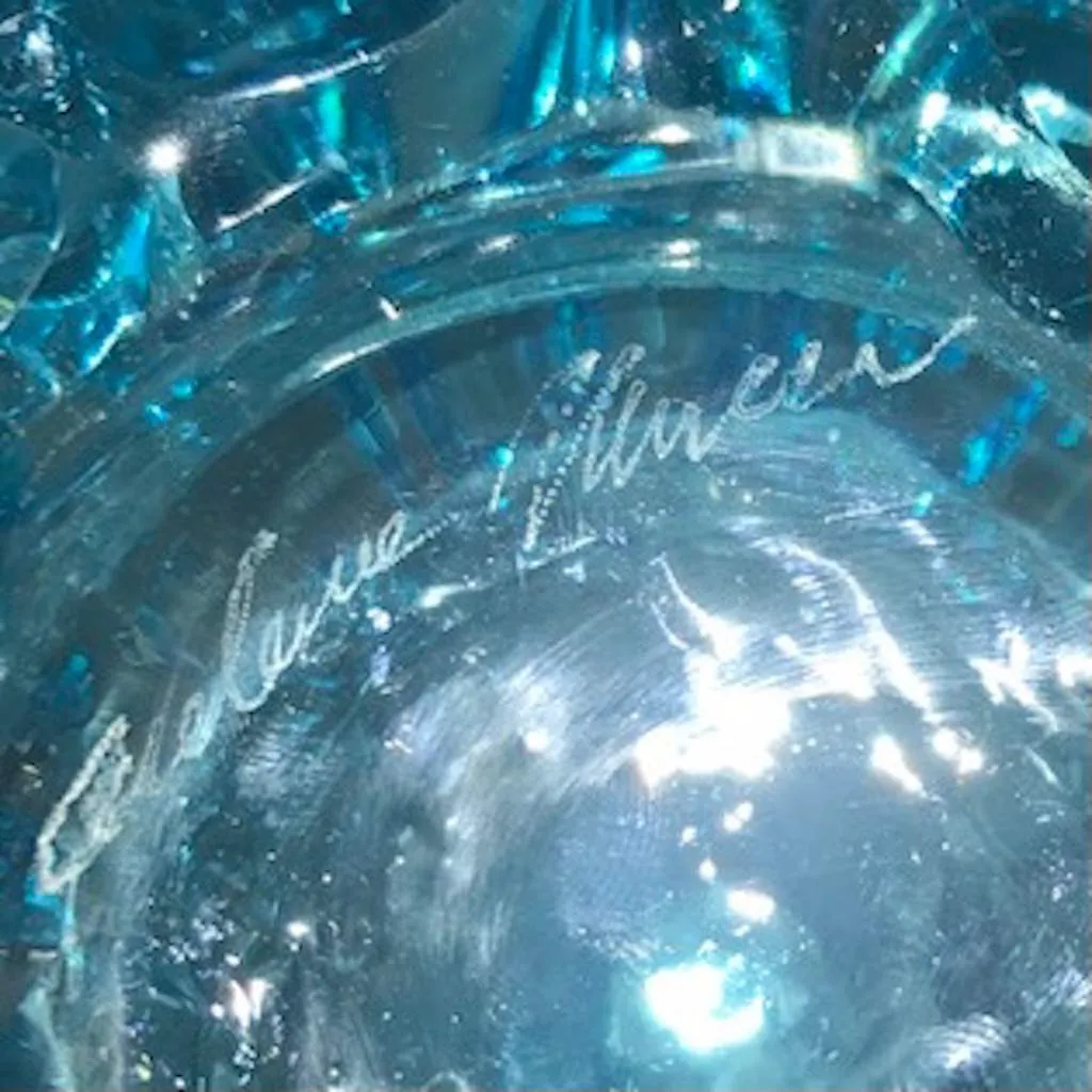 2000s Cenedese Italian Pair of Aquamarine Blue Rostrato Murano Glass Ovoid Vases