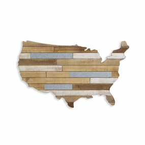 4834 - Tellur 31" Wood USA Map 