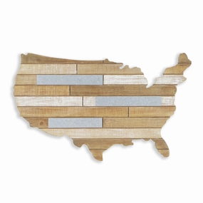 4835 - Tellur 23.5" Wood USA Map 