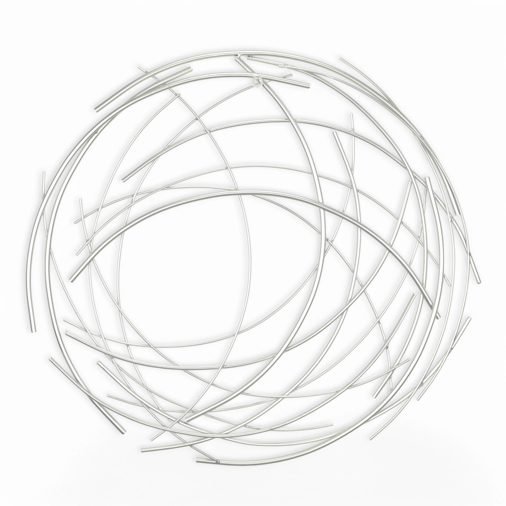 5051 - Denine Round Wall Art - Silver