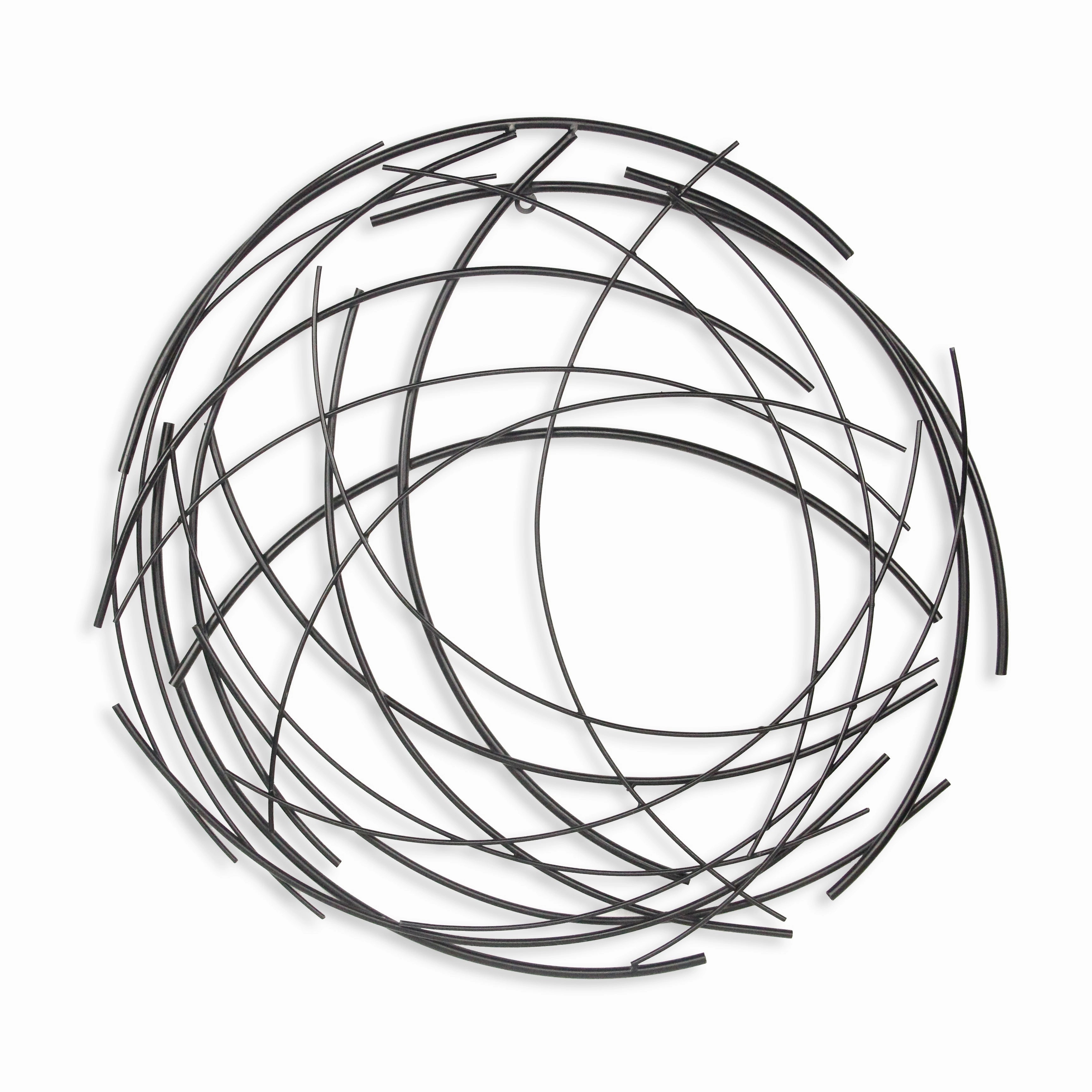 5051BK - Denine Round Wall Art - Black 
