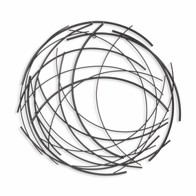 5051BK - Denine Round Wall Art - Black 