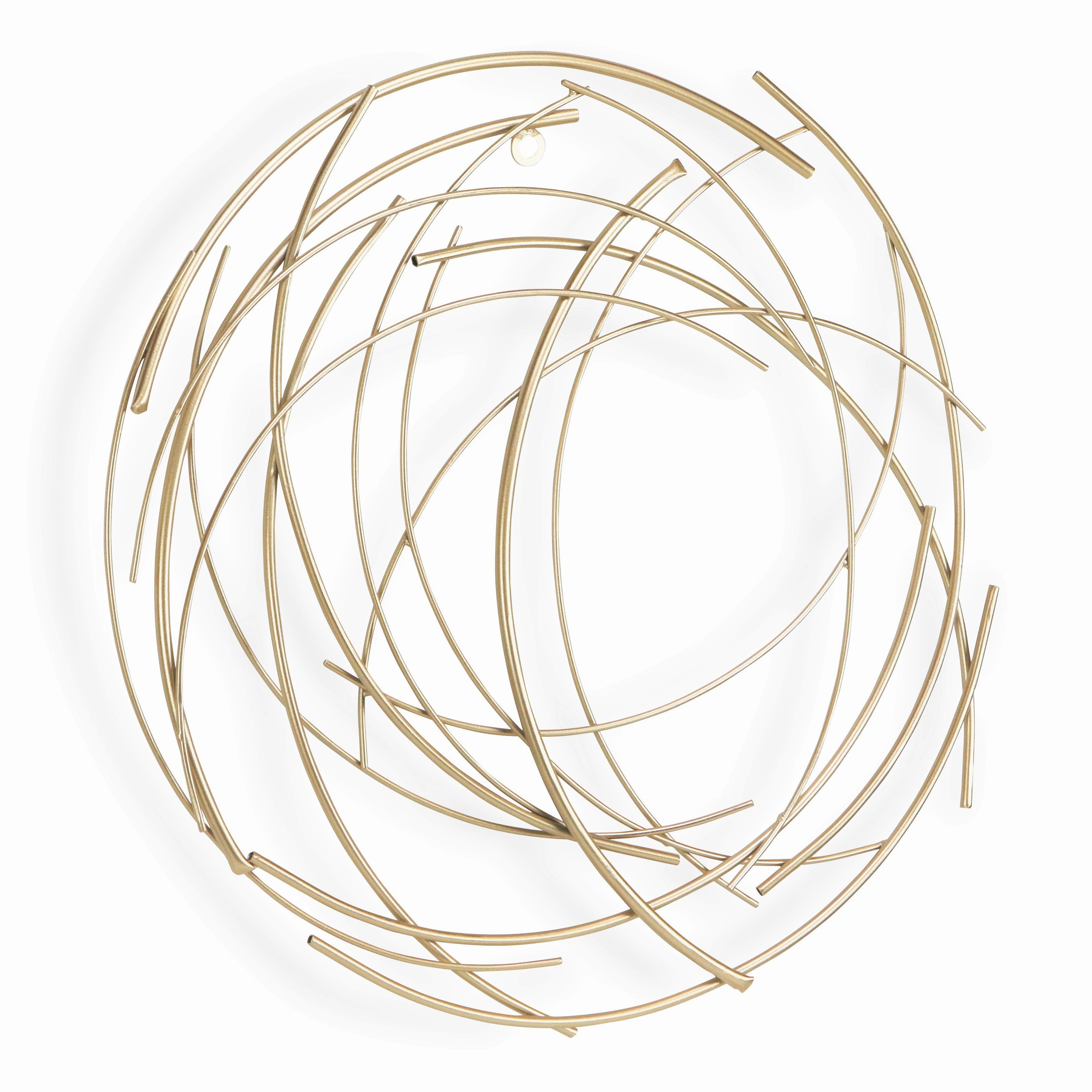 5052 - Denine Round Wall Art - Gold