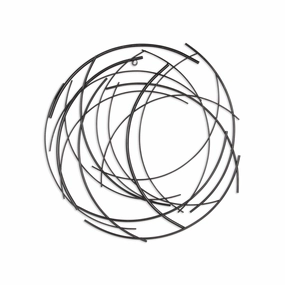 5052BK - Denine Round Wall Art - Black 