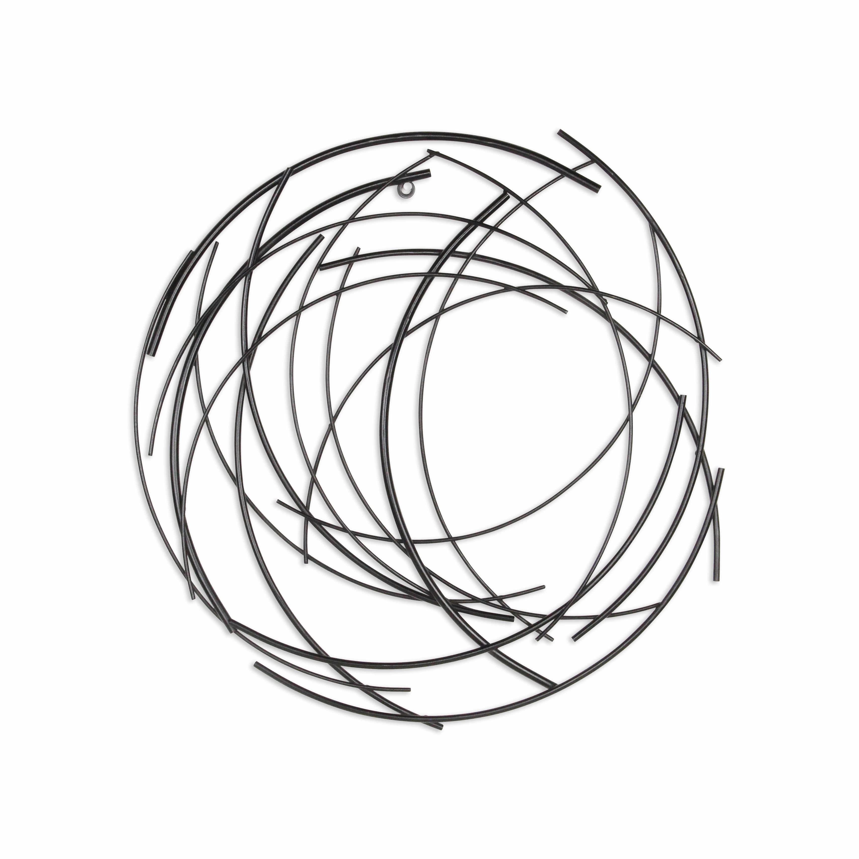 5052BK - Denine Round Wall Art - Black 
