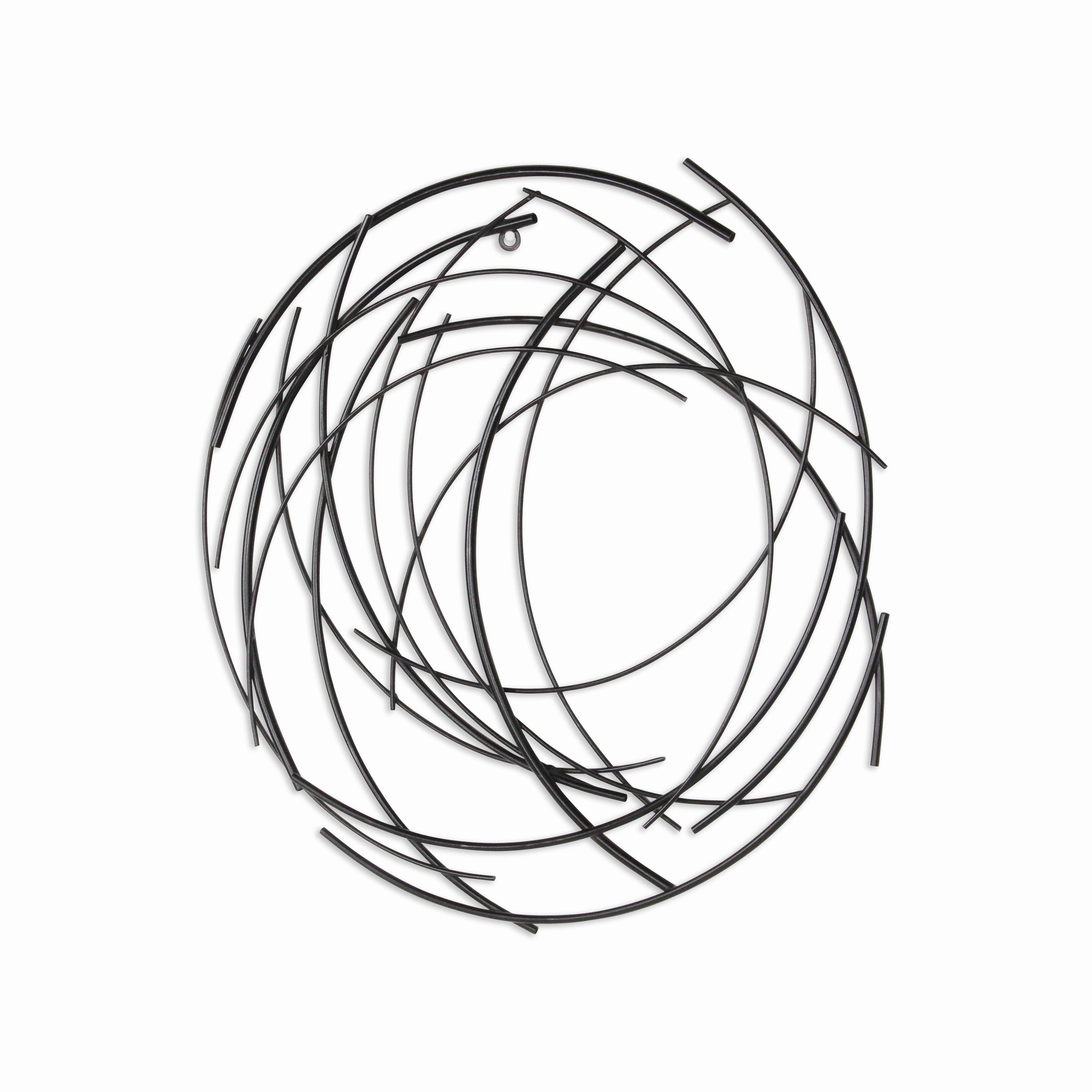 5052BK - Denine Round Wall Art - Black
