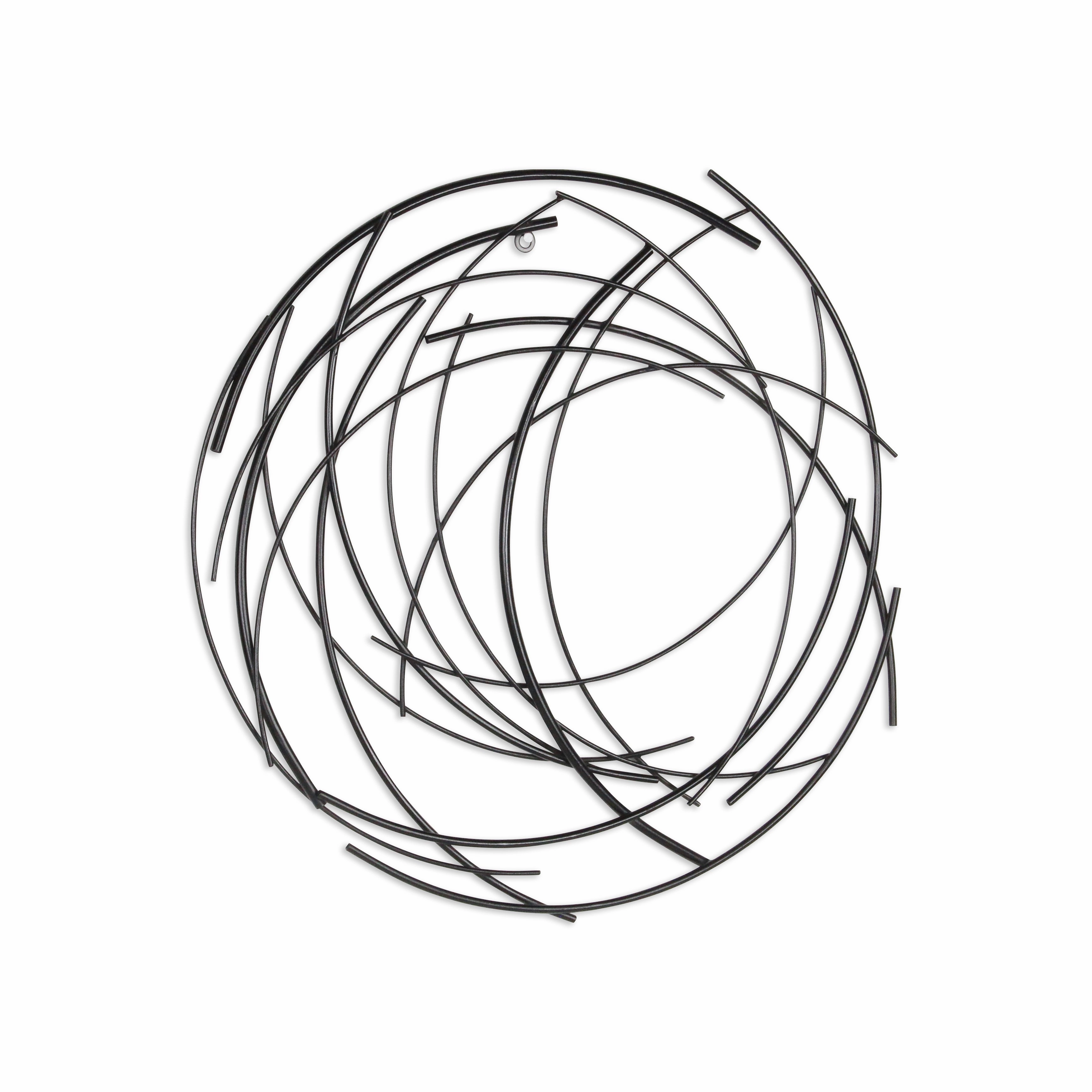 5052BK - Denine Round Wall Art - Black