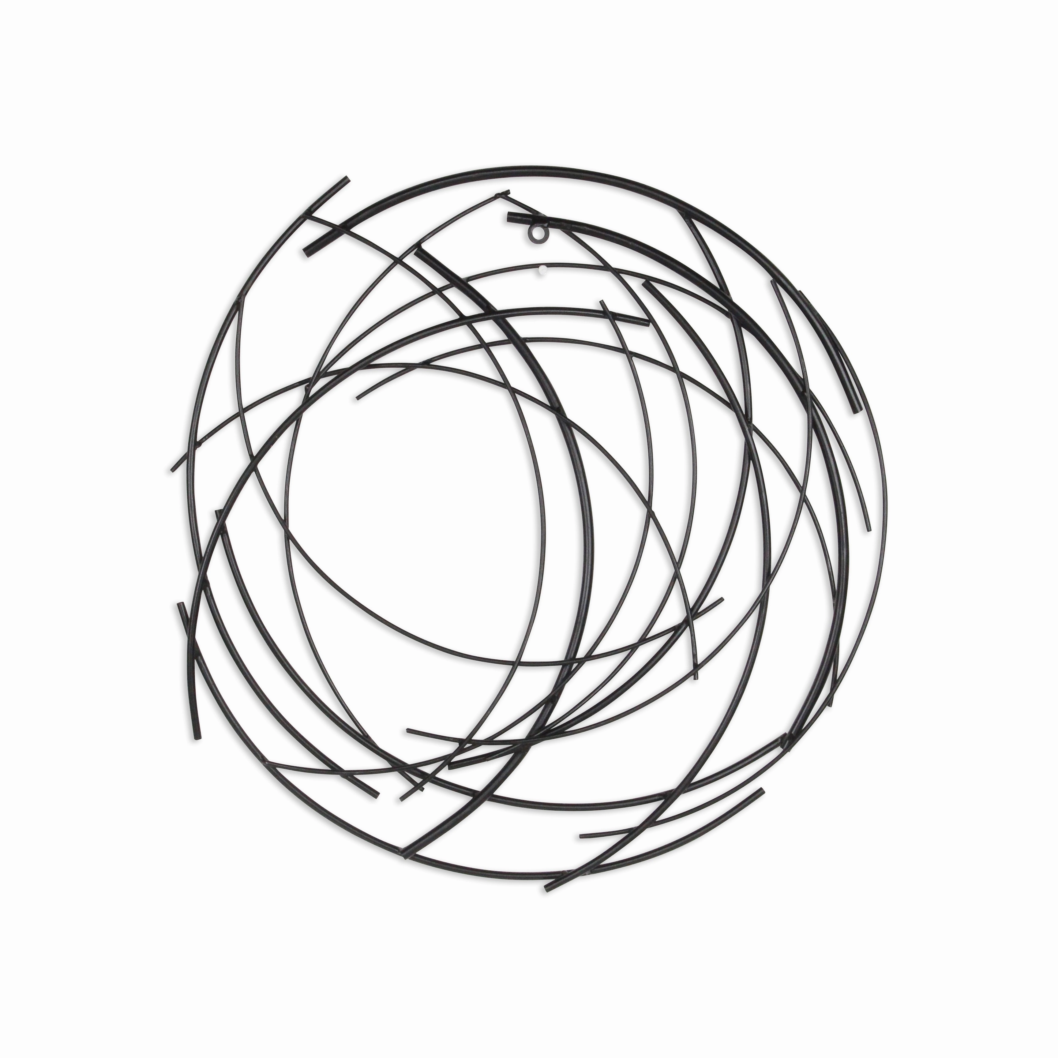 5052BK - Denine Round Wall Art - Black