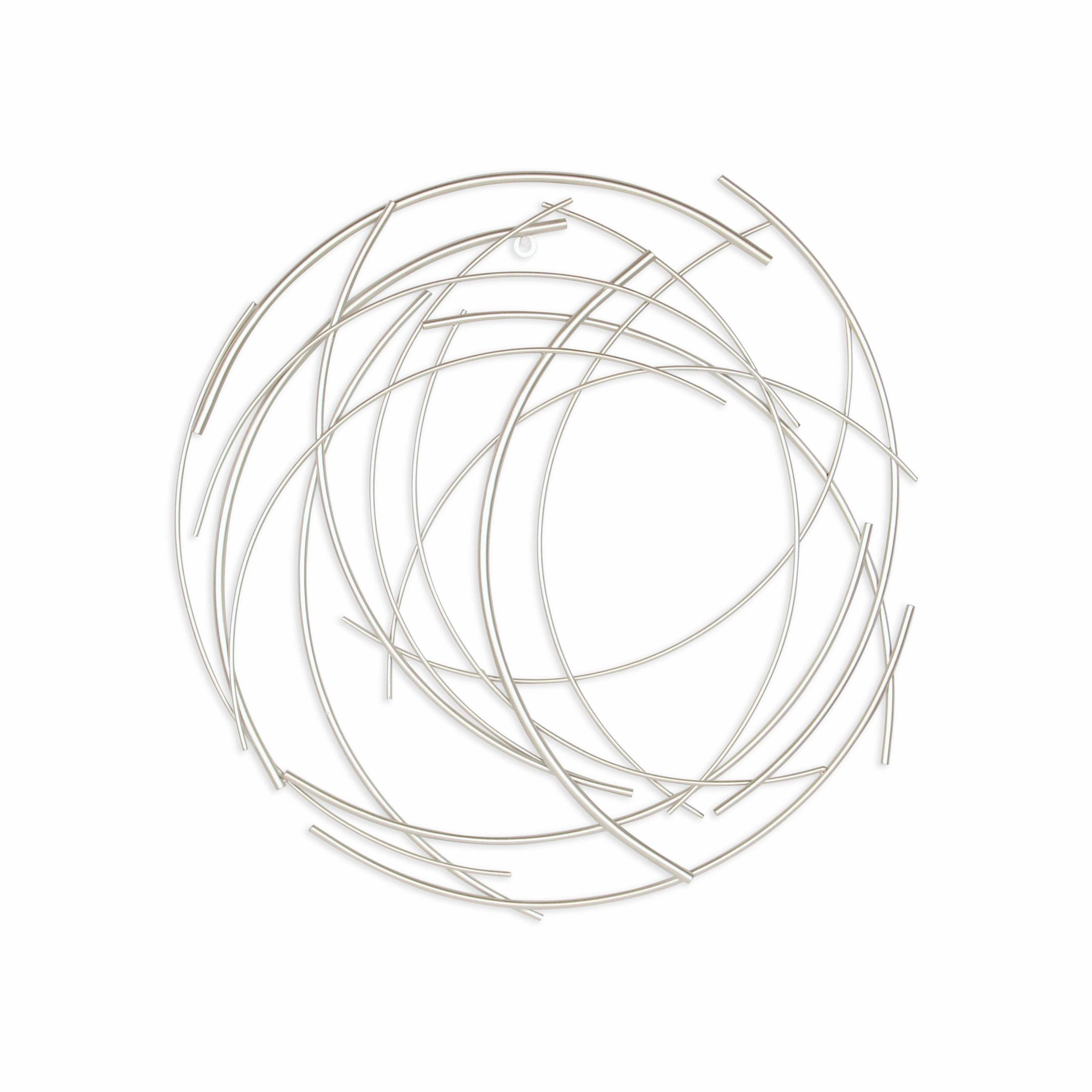 5052SV - Denine Round Wall Art - Silver 