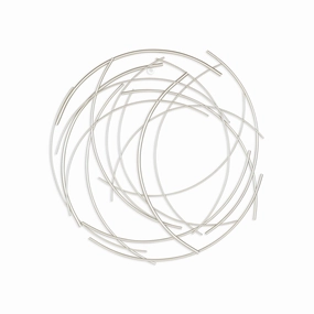 5052SV - Denine Round Wall Art - Silver 