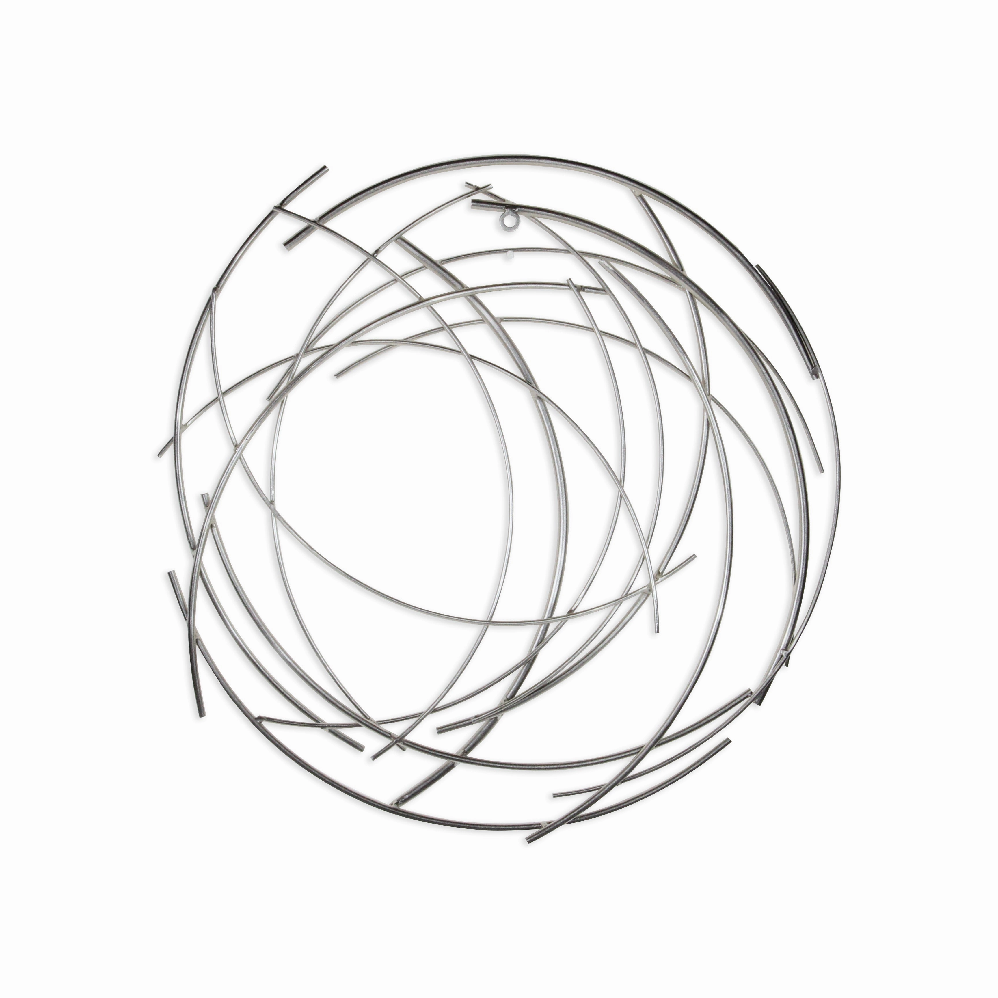 5052SV - Denine Round Wall Art - Silver