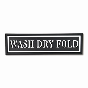 5285WDF-BK - Arabella Laundry Themed Sign - Black 