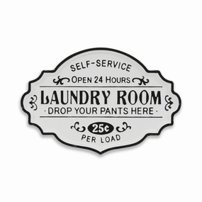 5321RWT-BK - Dafina Enamel Laundry Sign 