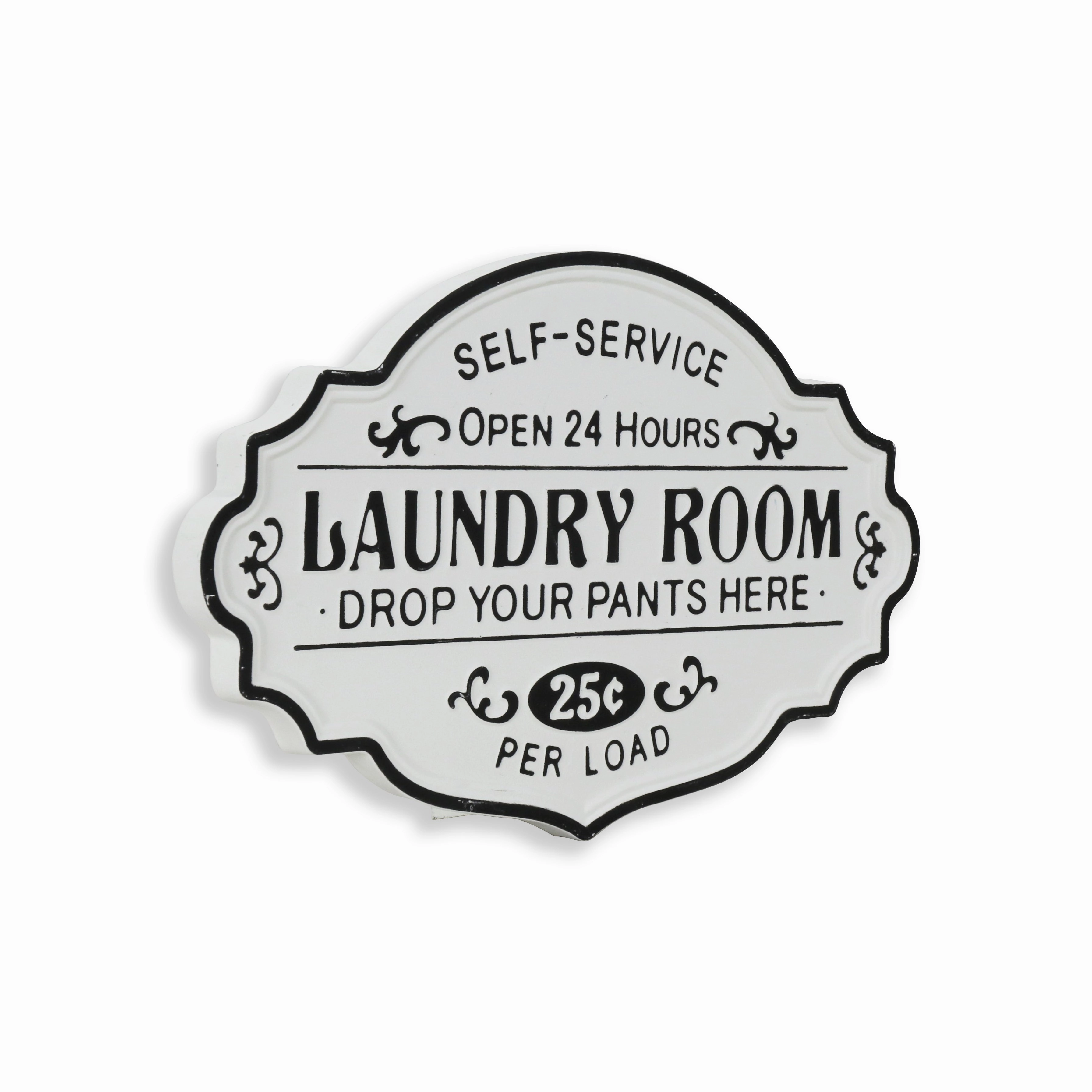 5321RWT-BK - Dafina Enamel Laundry Sign