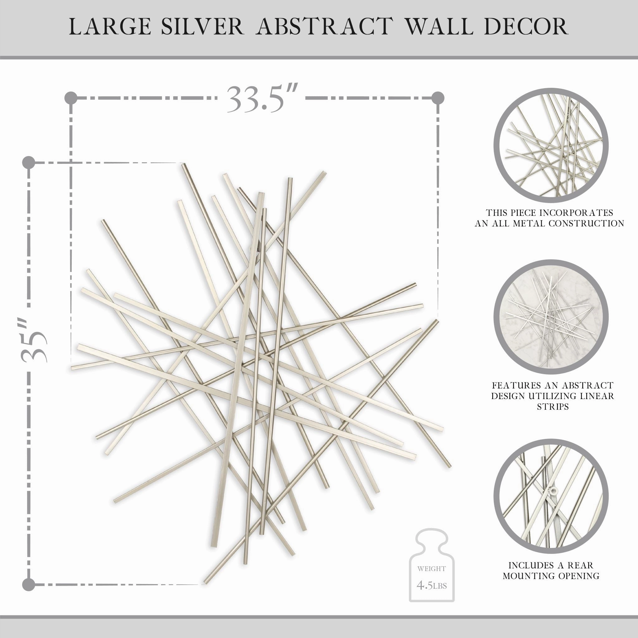 5369SV - Avalon Large Wall Dcor - Silver