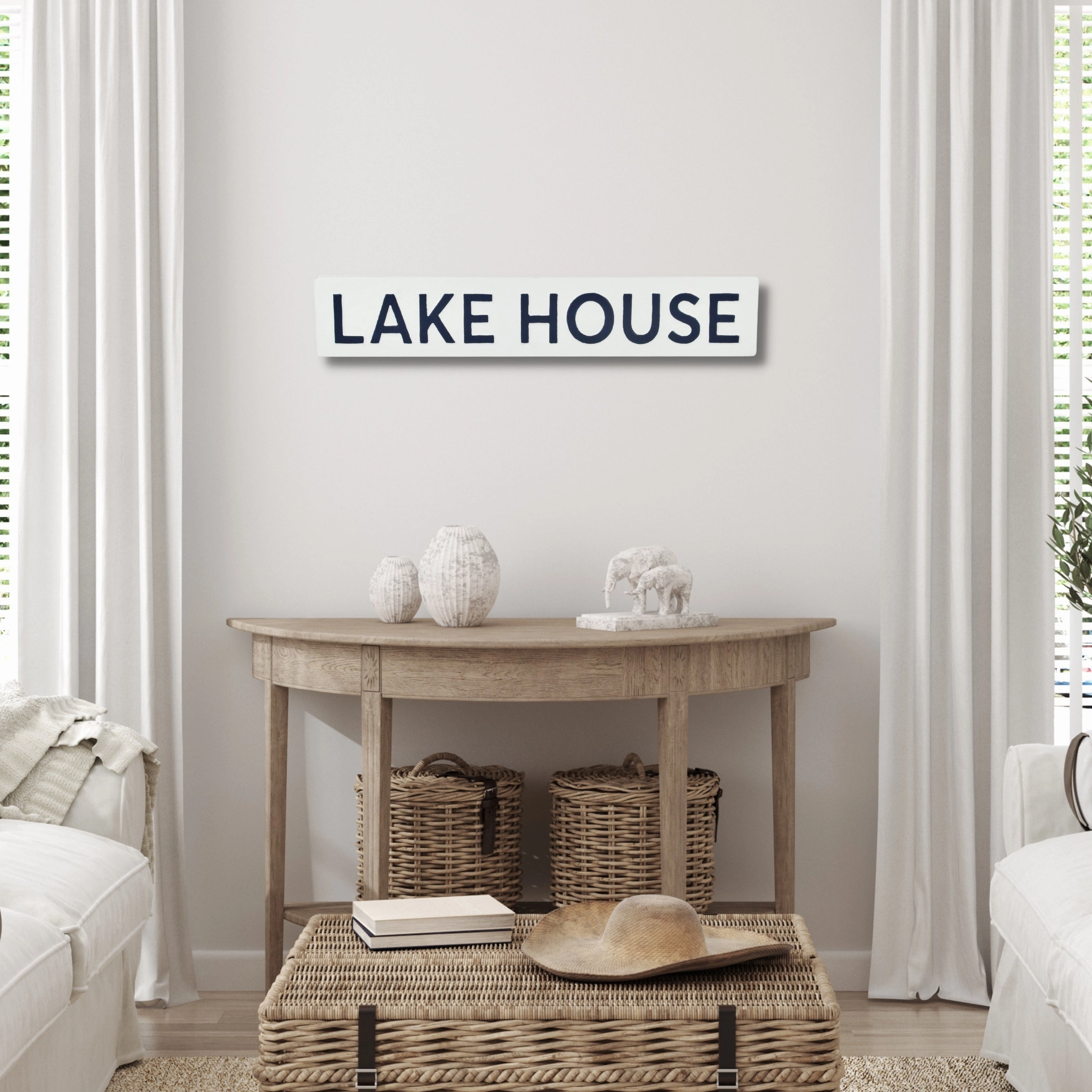 5792WT - Roven White Lake House Sign