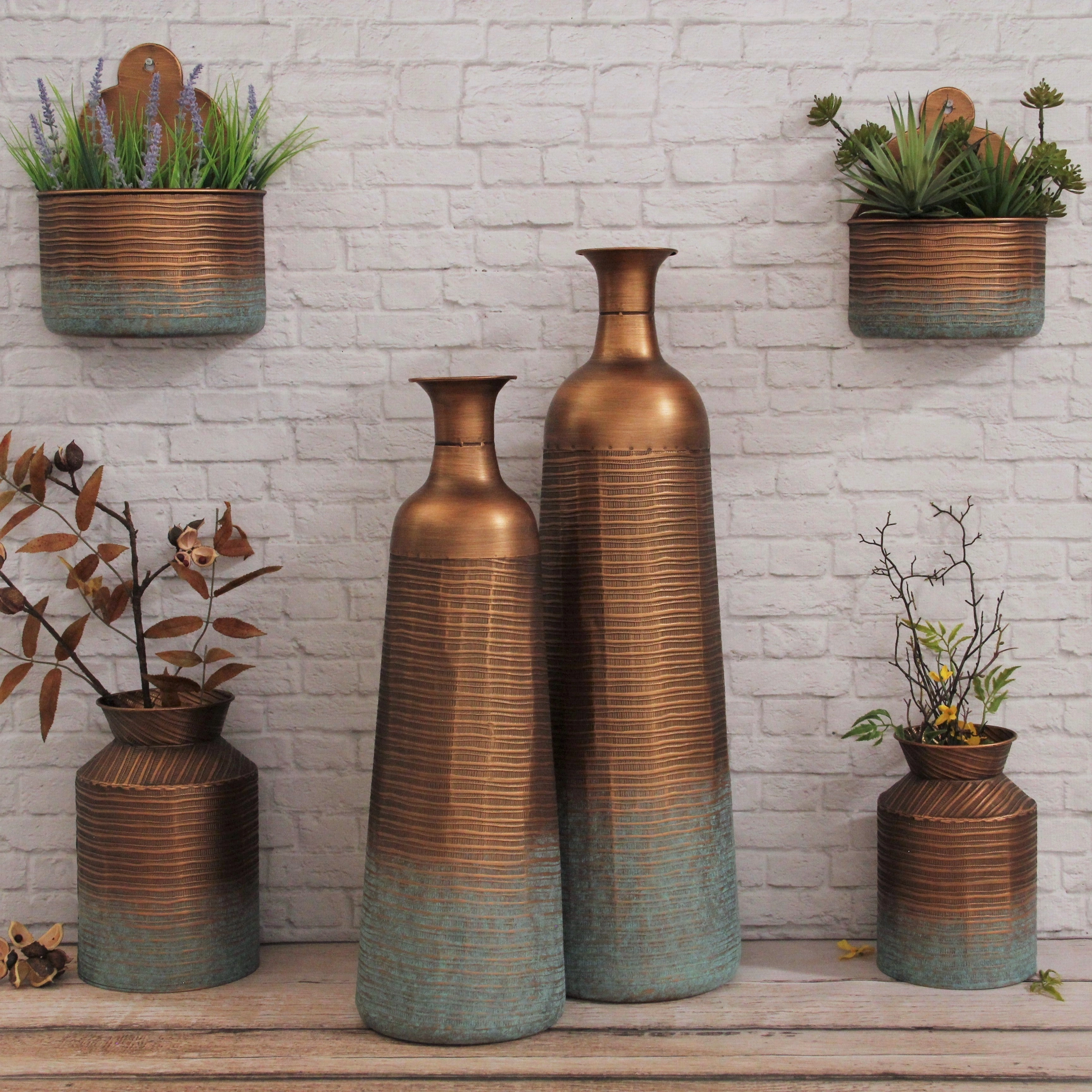 5899-2 - Kyani Copper Wall Vase Dcor