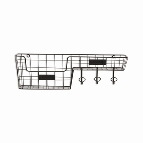 6063BK - Syntra Black Metal Wall Organizer 