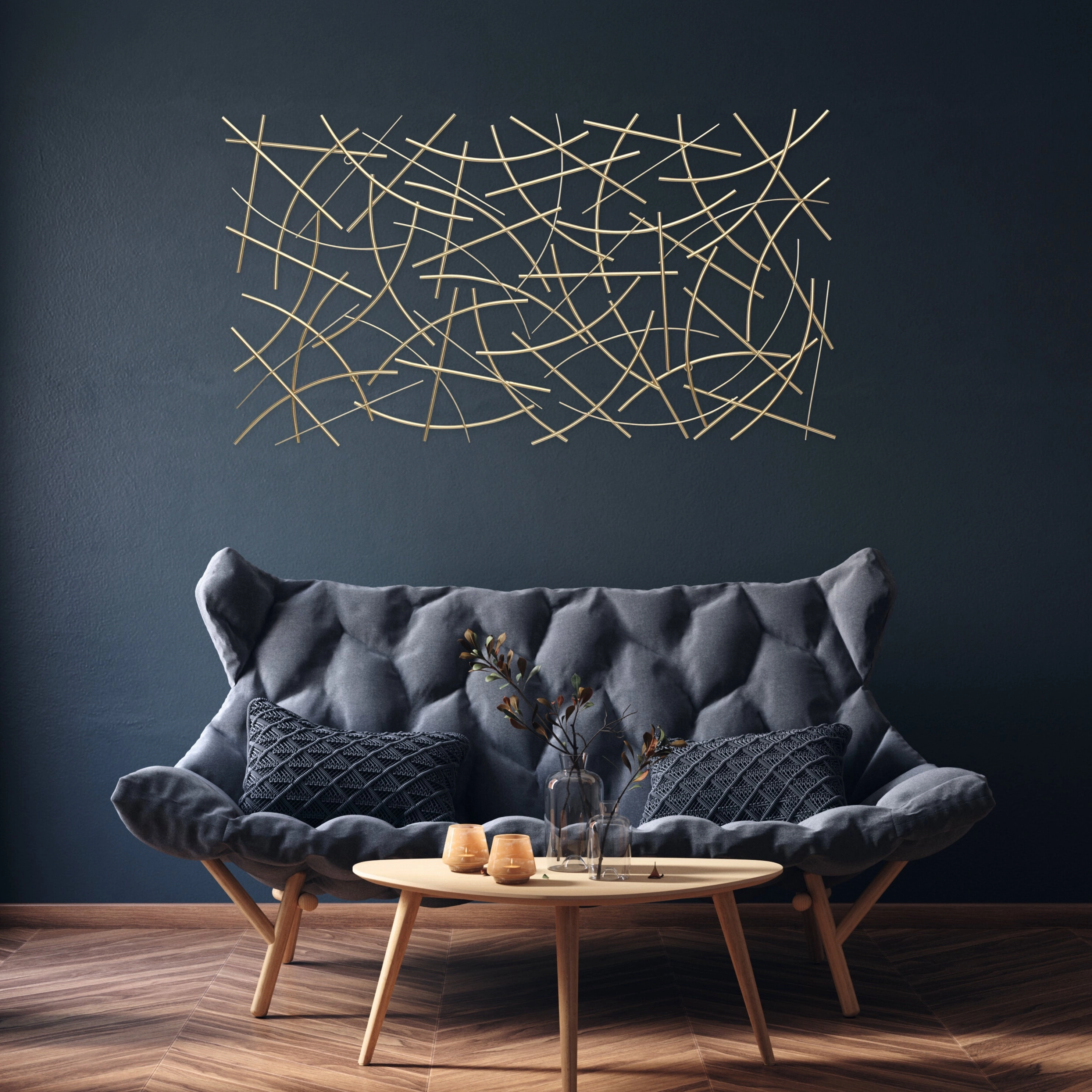 6088GD - Polaris Curved Wall Decor - Gold