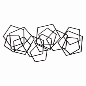 6092BK - Astraga Pentagon Wall Art - Black 