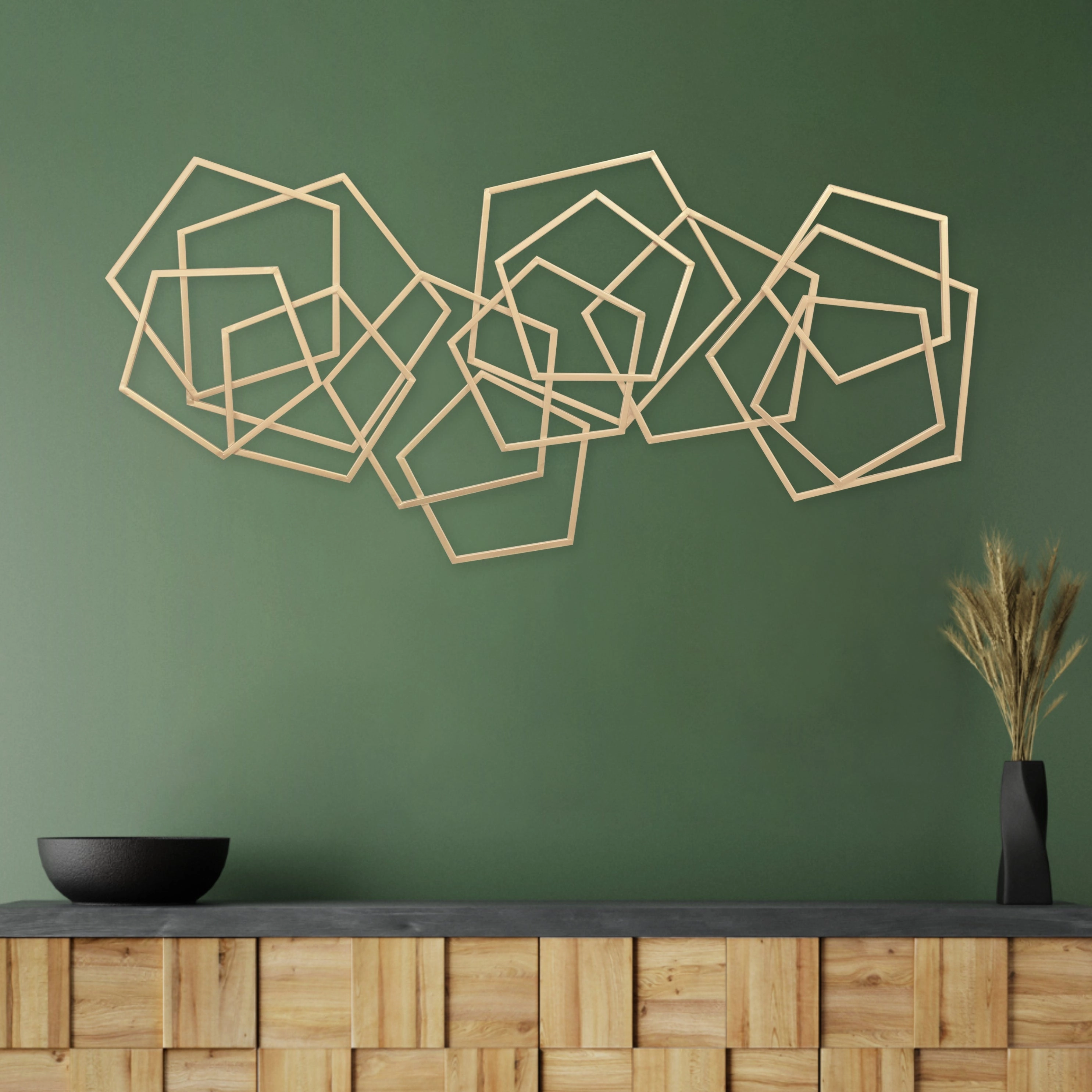 6092GD - Astraga Pentagon Wall Art - Gold