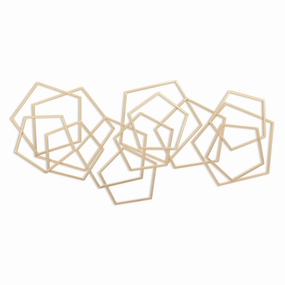 6092GD - Astraga Pentagon Wall Art - Gold 