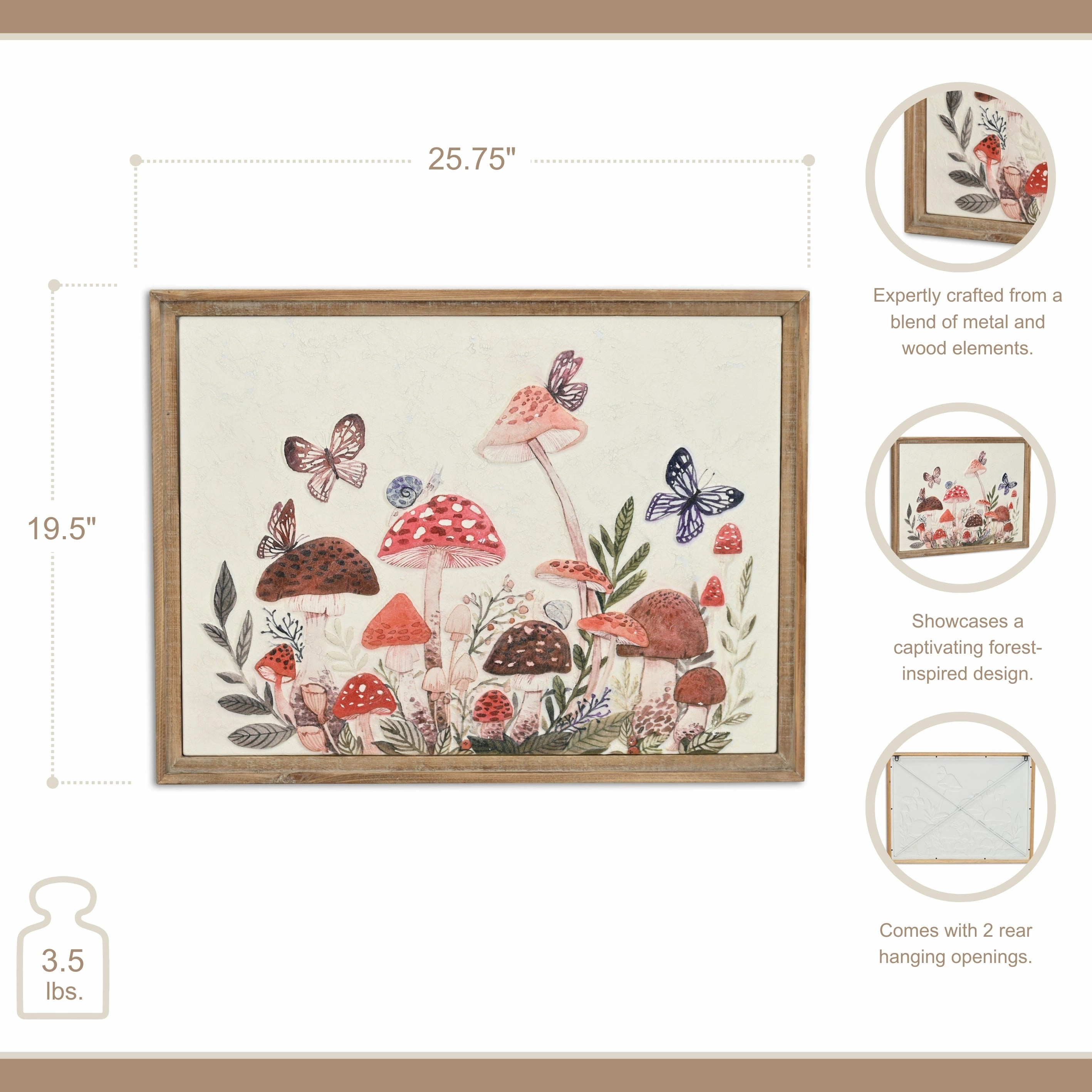 6133 - Hareton Multicolor Mushroom Wall Art