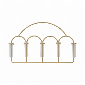 6237GD - Ezri 5 Glass Jar Metal Wall Decor 