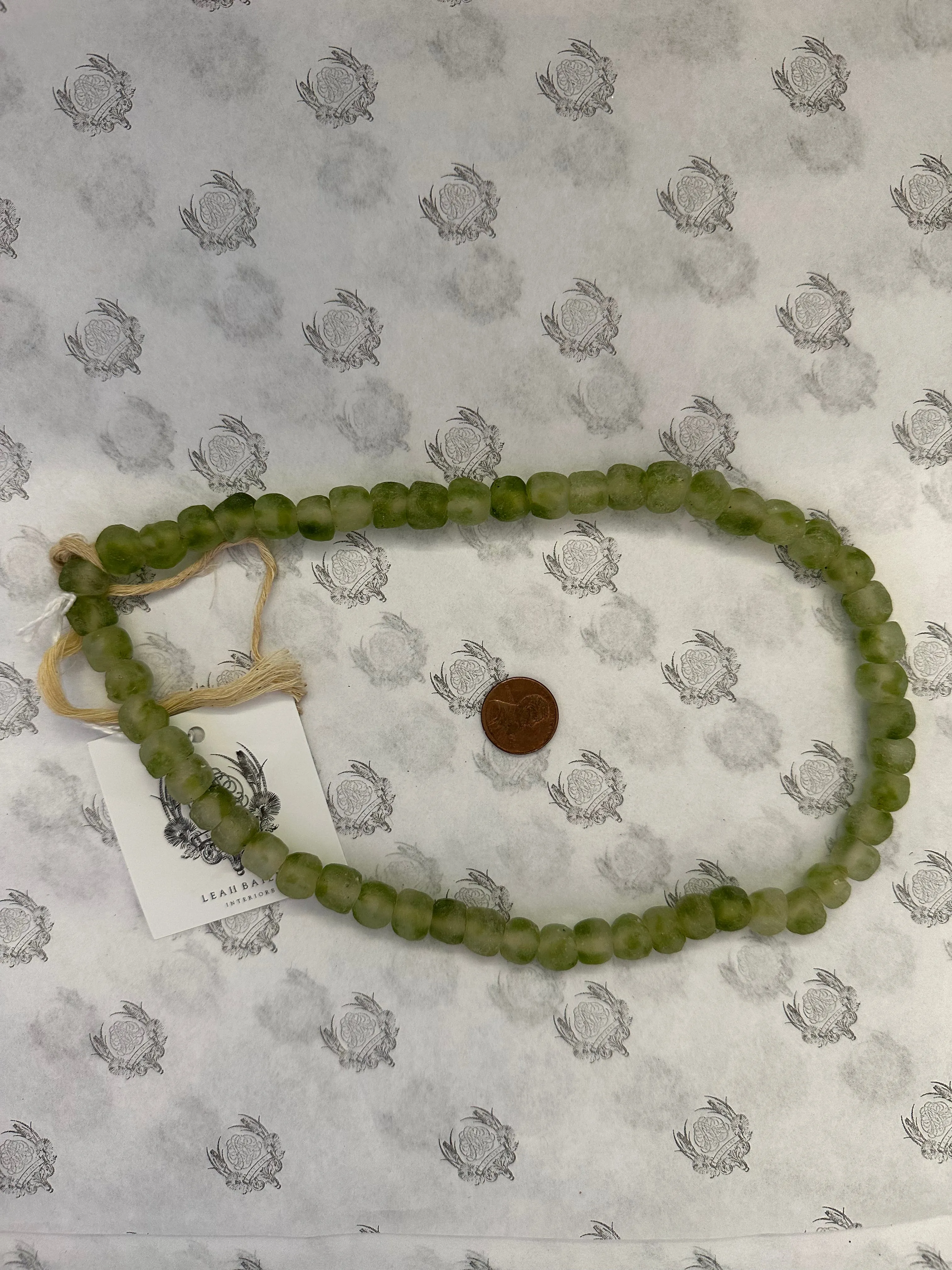 8mm Grass Green Recycled Glass Beads 