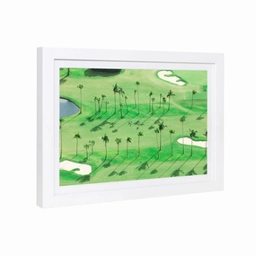 "The Golfers, Palm Beach" Mini Framed Print by Gray Malin 