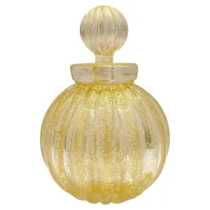 A. Don 1970s Vintage Italian Crystal & Gold Murano Glass Bottle with Stopper 