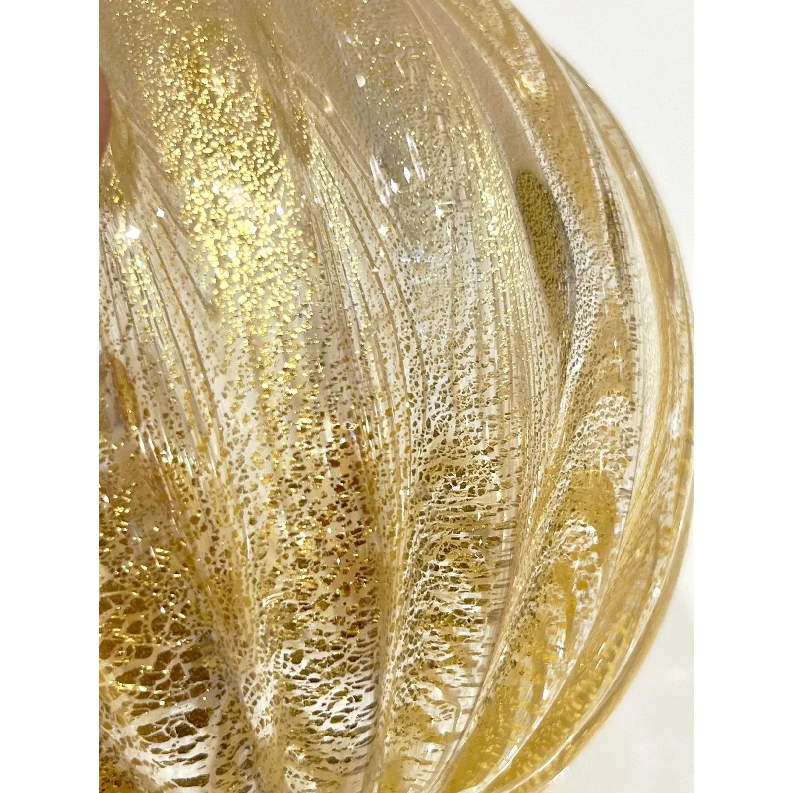 A. Don 1970s Vintage Italian Crystal & Gold Murano Glass Bottle with Stopper