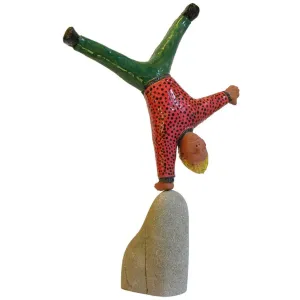 Acrobat Sculpture Terra Cotta Figure by the Italian Artist Ginestroni 