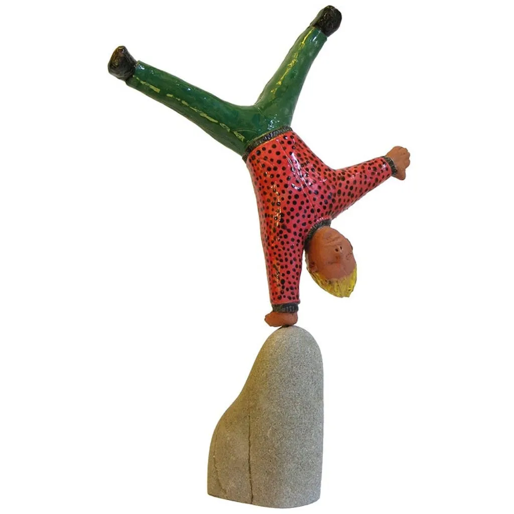 Acrobat Sculpture Terra Cotta Figure by the Italian Artist Ginestroni 