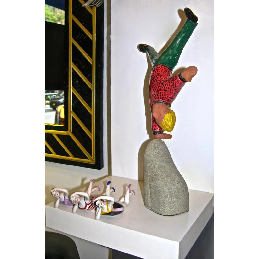 Acrobat Sculpture Terra Cotta Figure by the Italian Artist Ginestroni