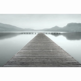Acrylic Contemplative Distance Pier View Wall Art 